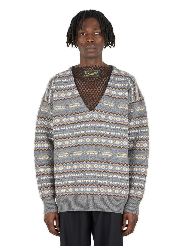 Photo: Fair Isle Jacquard Net Sweater in Grey