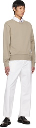 Thom Browne Beige Tonal 4-Bar Loopback Sweatshirt