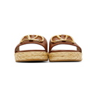 Valentino Brown Valentino Garavani VLogo Slide Espadrilles