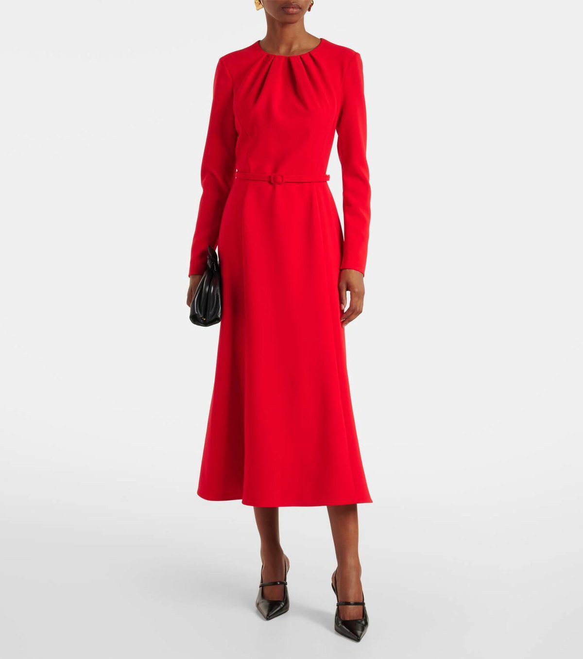 Carolina Herrera Belted crêpe midi dress