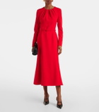 Carolina Herrera Belted crêpe midi dress