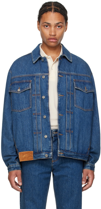 Photo: Bally Blue Logo Patch Denim Jacket