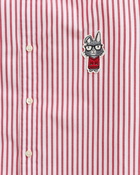 Brooks Brothers Men's Men's Lunar New Year Slim-Fit Milano Poplin, Button Down Collar Bengal Stripe | Red