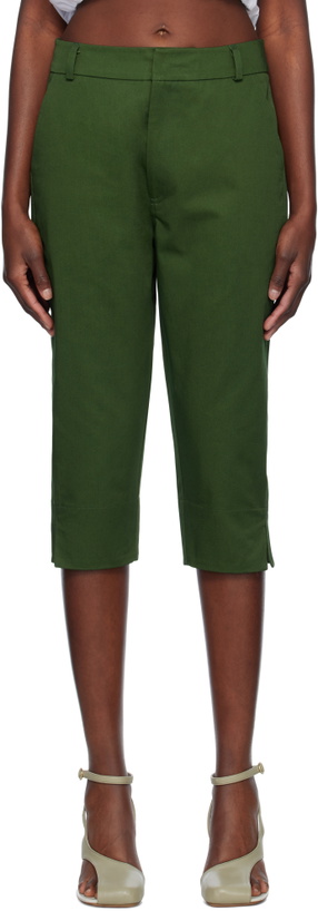 Photo: Renaissance Renaissance Green Sami Cropped Gabardine Trousers