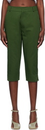 Renaissance Renaissance Green Sami Cropped Gabardine Trousers