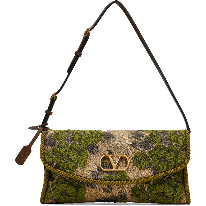 Photo: Valentino Garavani Green & Gold Devain Small Shoulder Bag