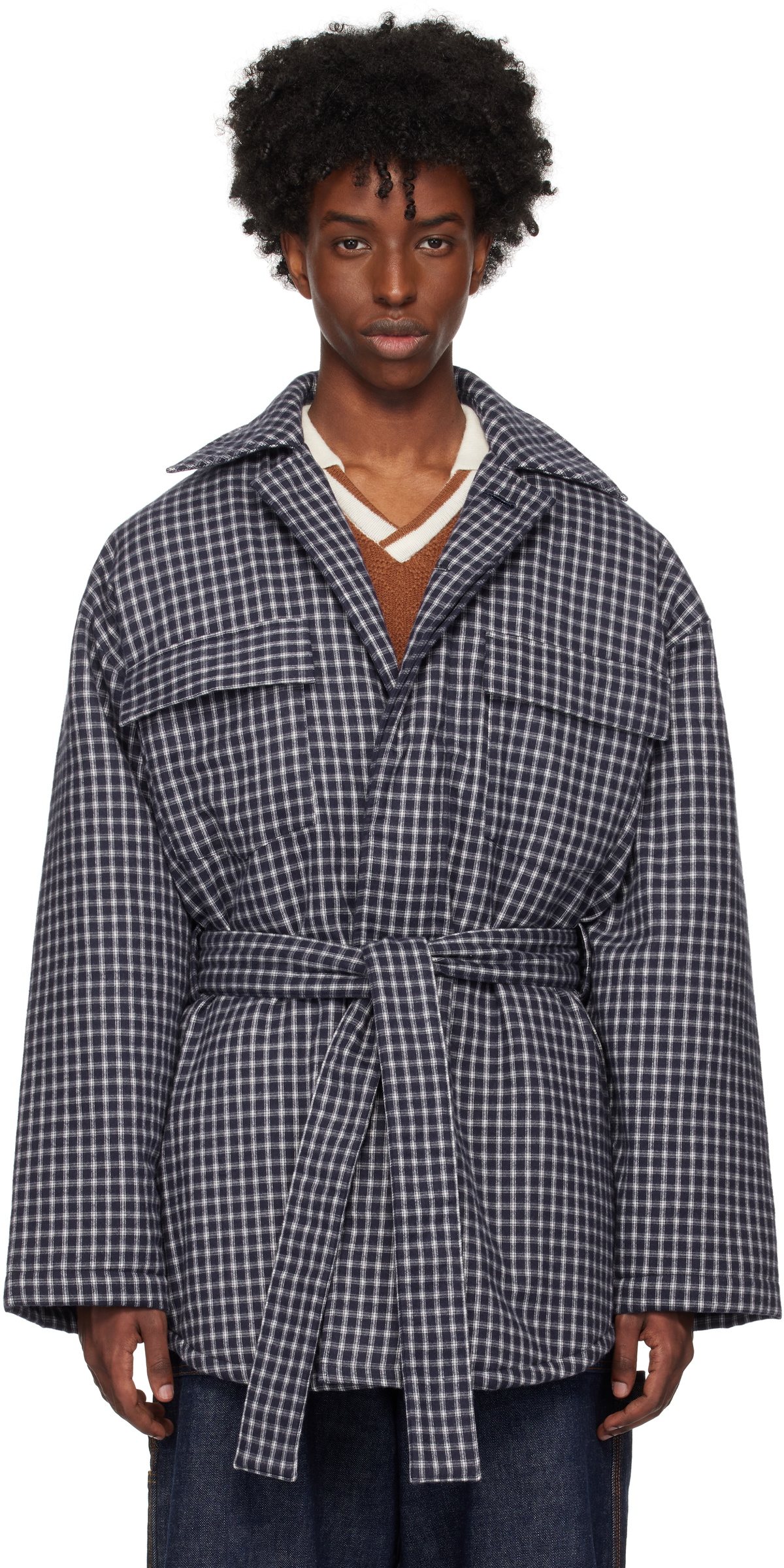 RICE NINE TEN Navy Padded Drawstring Jacket