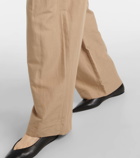 Vince High-rise cotton-blend wide-leg pants