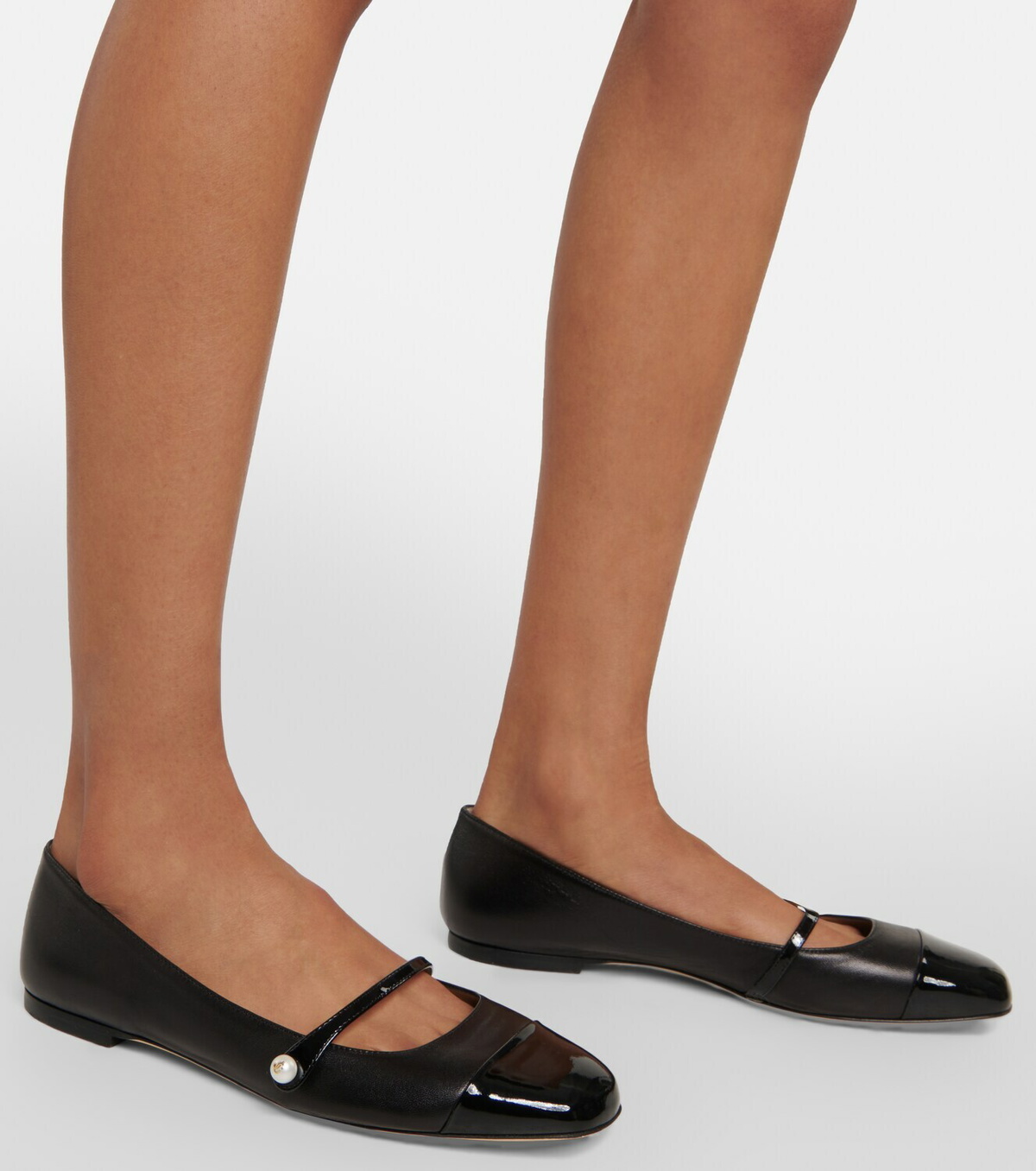 Jimmy Choo Elisa embellished suede ballet flats