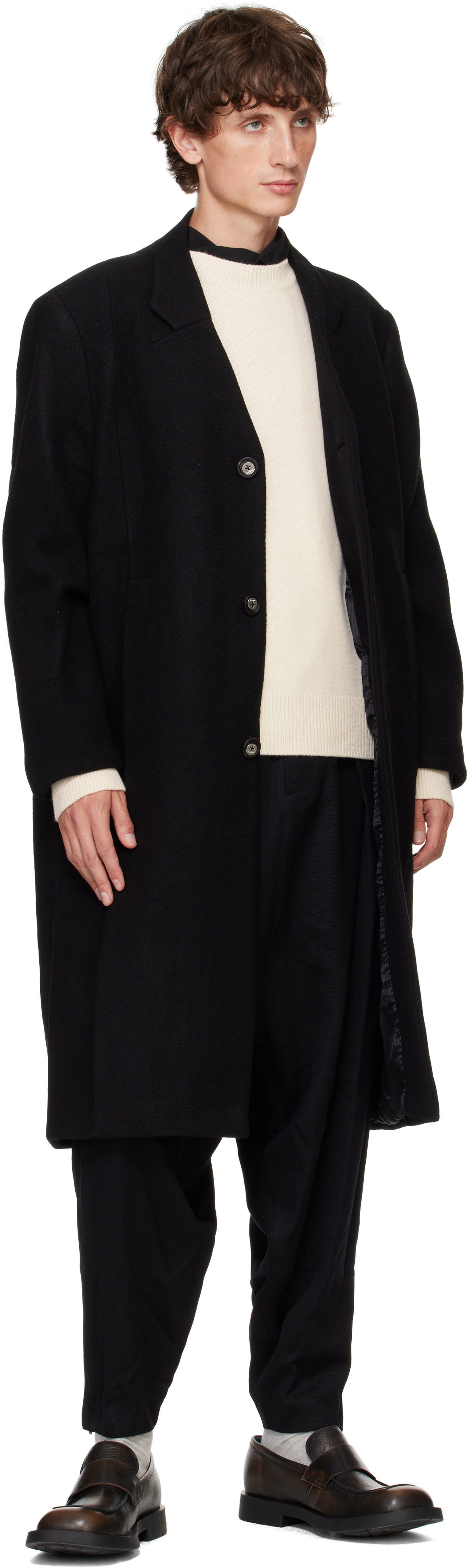 ADER error Black Pleated Coat