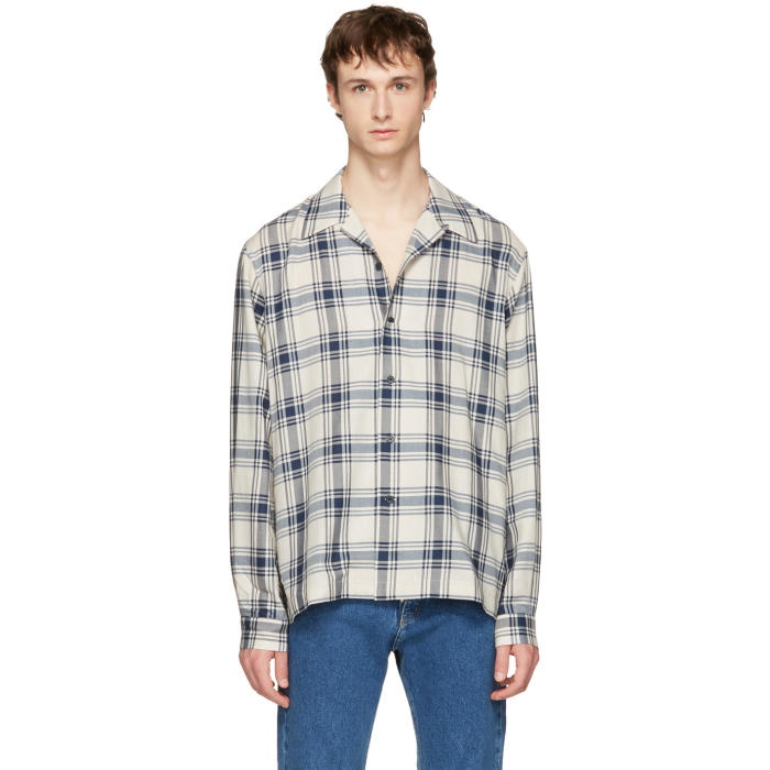 Photo: Maison Margiela Navy and Beige Plaid Shirt