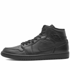 Air Jordan Men's 1 Mid Sneakers in Black