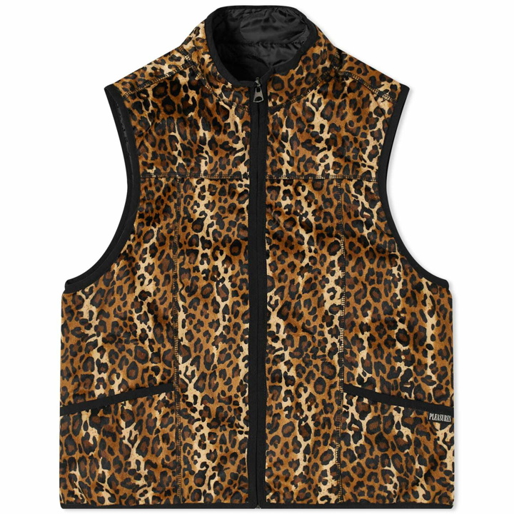 Photo: Pleasures Men's Felis Reversible Vest in Black/Leopard