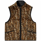 Pleasures Men's Felis Reversible Vest in Black/Leopard