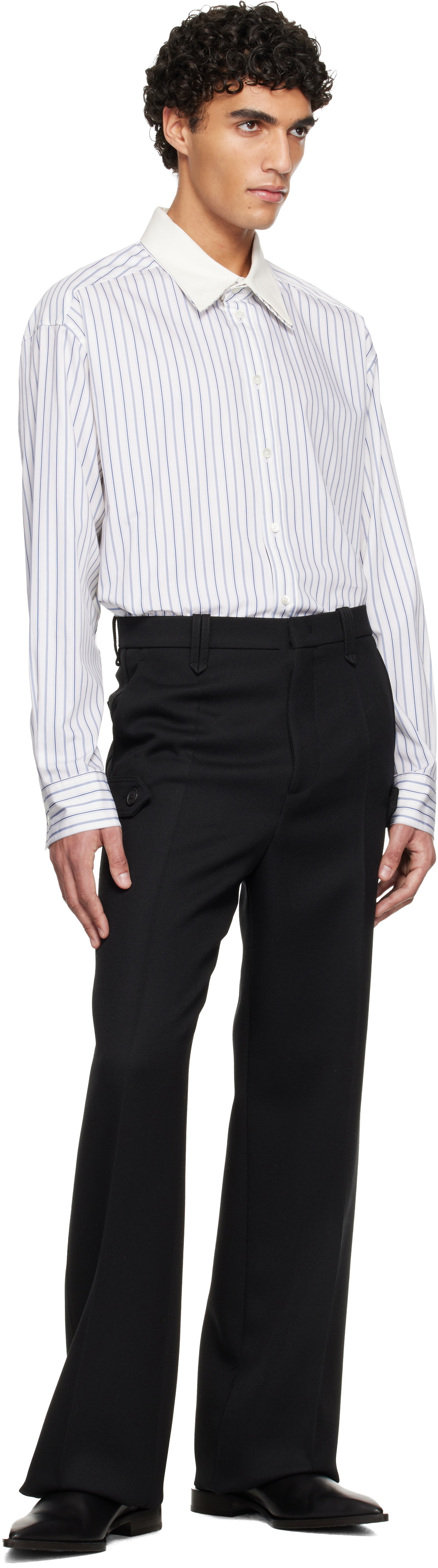 Lanvin Black Light Wool Chino Trousers