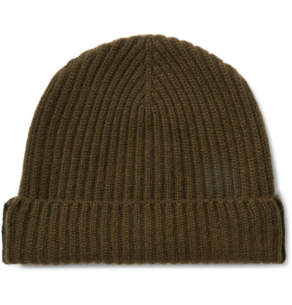 Photo: Begg & Co - Colour-Block Ribbed Cashmere Beanie - Green