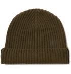 Begg & Co - Colour-Block Ribbed Cashmere Beanie - Green