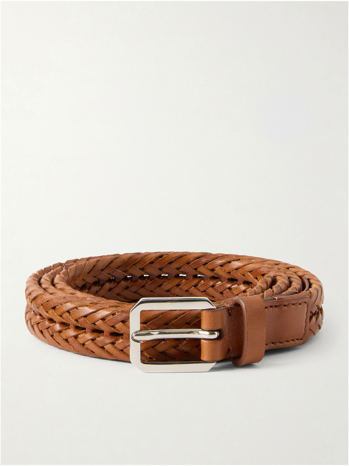 TOM FORD - 2cm Woven Leather Belt - Brown