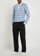 Casablanca Logo-appliquéd Patterned Cotton-knit Polo Jumper Multicoloured 1