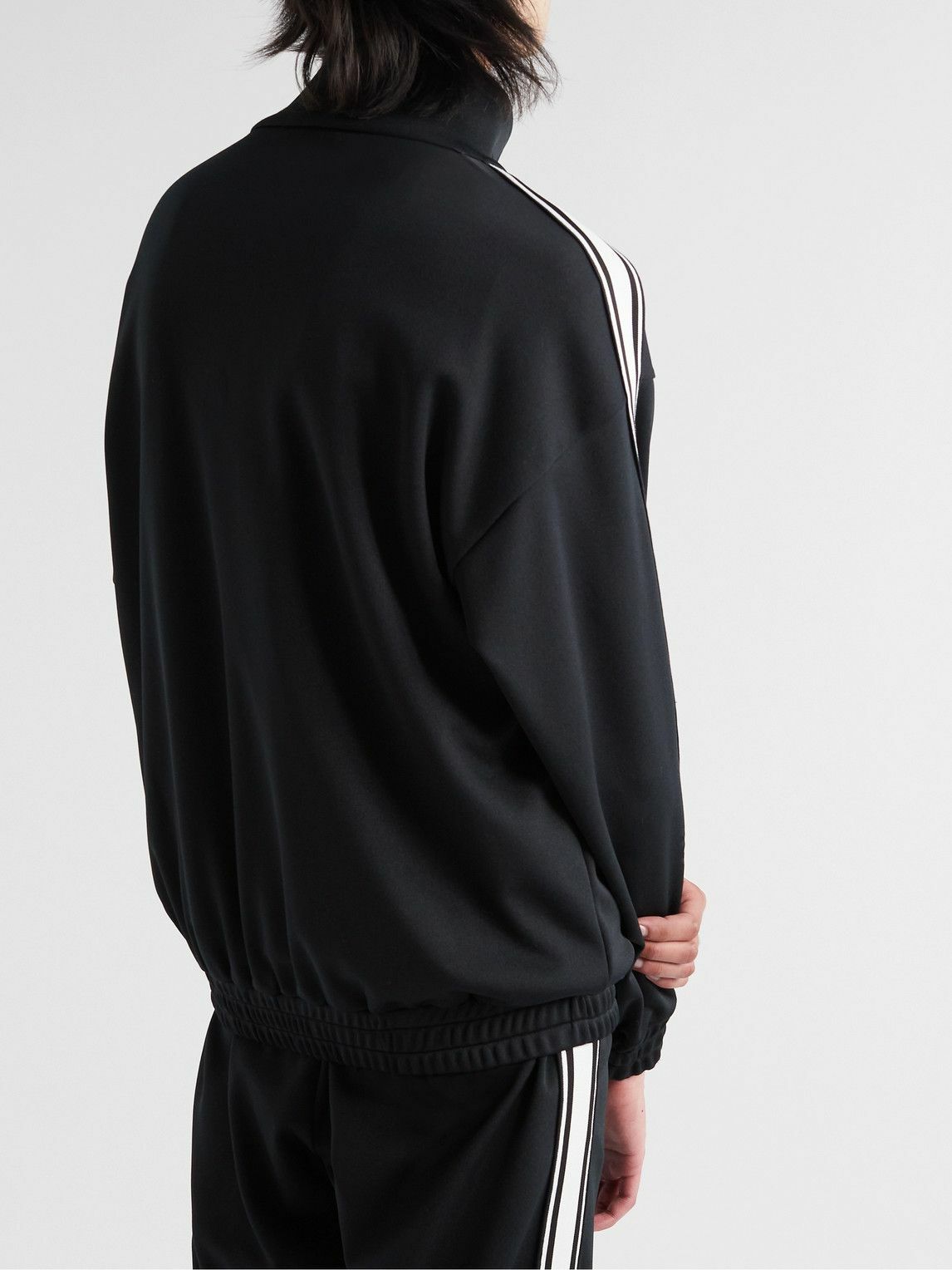 CELINE - Striped Jersey Track Jacket - Black Celine