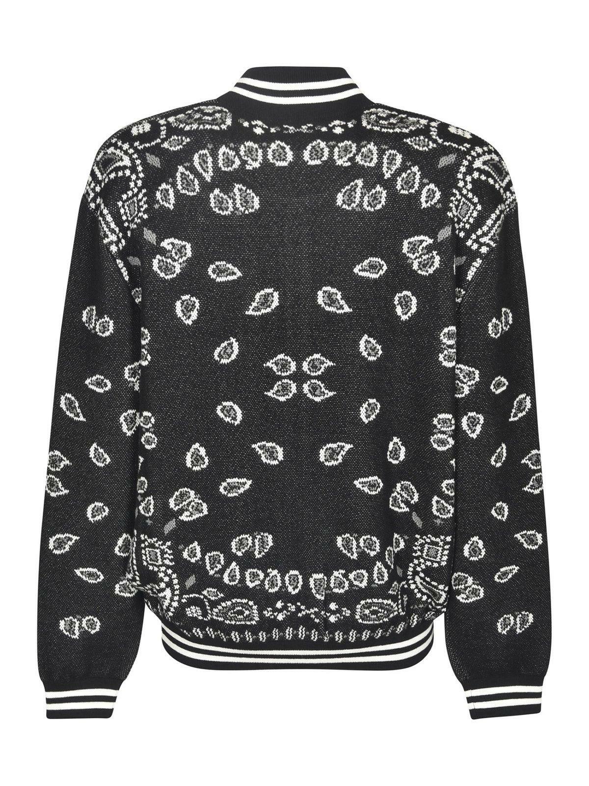 Alanui Paisley Intarsia Knited Zip-up Bomber Jacket