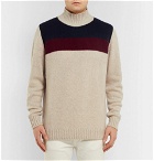 The Elder Statesman - Colour-Block Cashmere Turtleneck Sweater - Off-white