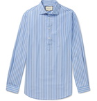 Gucci - Oversized Striped Cotton-Poplin Half-Placket Shirt - Men - Light blue