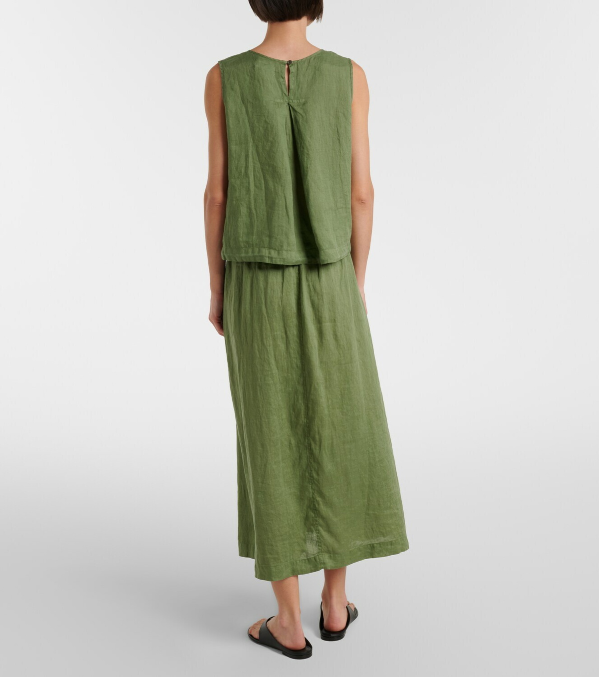 Velvet Linda linen midi skirt