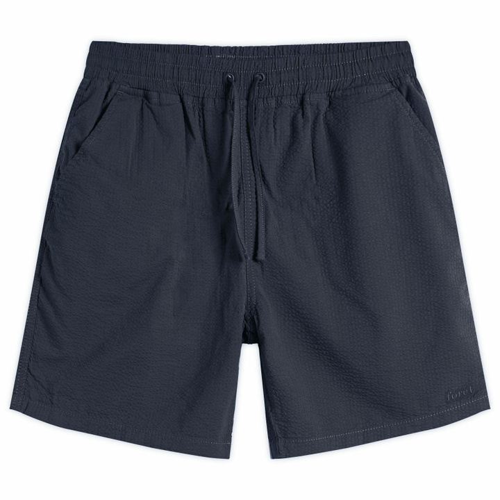 Photo: Foret Men's Hush Seersucker Shorts in Navy