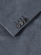 Caruso - Unstructured Double-Breasted Cotton-Blend Corduroy Suit Jacket - Blue