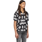 Amiri Black Silk Cards Short Sleeve Shirt