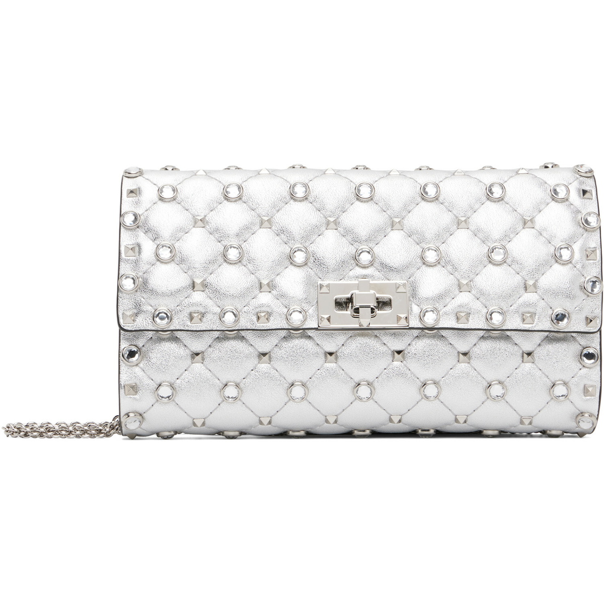 Valentino Garavani Silver Rockstud Spike Shoulder Bag