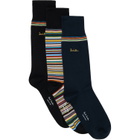 Paul Smith Three-Pack Multicolor 'Artist Stripe' Socks