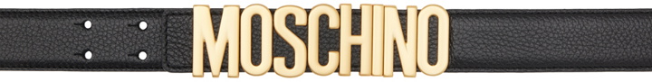 Photo: Moschino Black Logo Hardware Belt