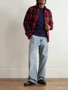 Drake's - Cable-Knit Brushed Shetland Wool Sweater - Blue