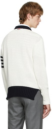 Thom Browne Off-White RWB & 4-Bar Stripe Sweater