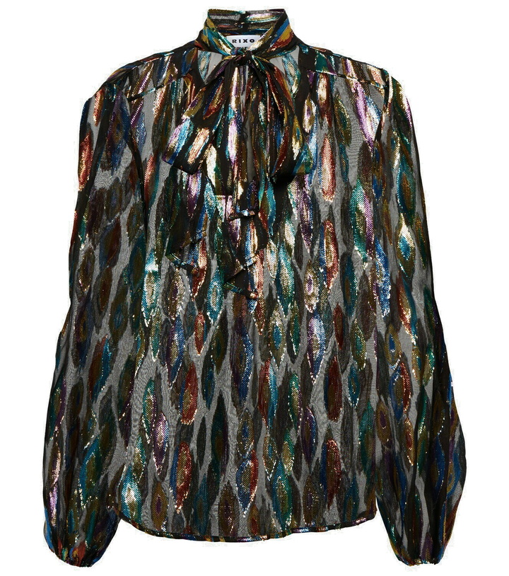 Photo: Rixo Moss jacquard chiffon blouse