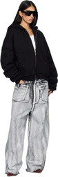 LU'U DAN SSENSE Exclusive Black Wadded Hoodie