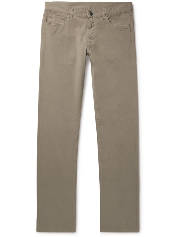 Photo: CANALI - Slim-Fit Stretch-Cotton Twill Chinos - Brown