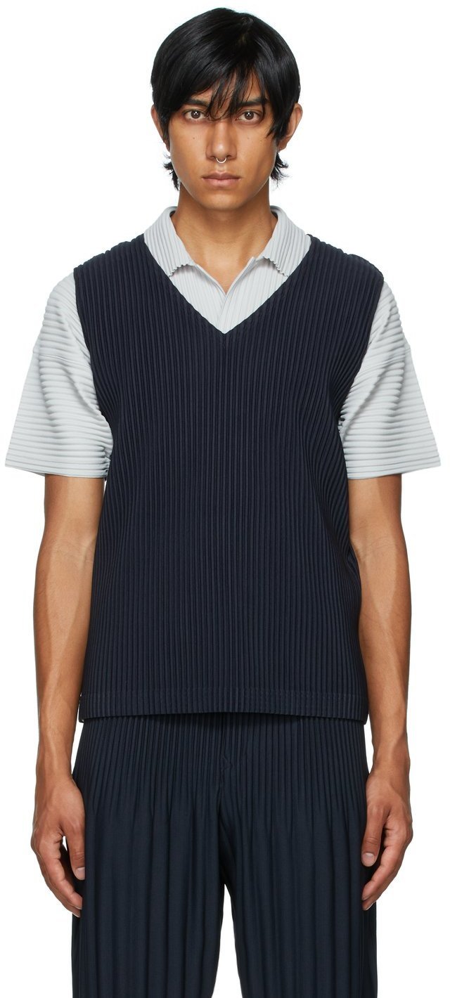 Homme Plissé Issey Miyake Navy Basics Tank Top Homme Plisse Issey