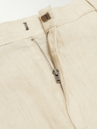 Sunspel - Straight-Leg Pleated Linen Suit Trousers - Neutrals