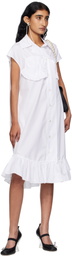 Simone Rocha White Sleeveless Ruffle Bust Detail Midi Dress