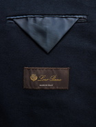 Loro Piana - Slim-Fit Unstructured Cotton, Silk and Linen-Blend Piqué Blazer - Blue