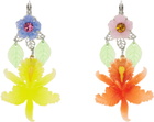 I'm Sorry by Petra Collins SSENSE Exclusive Pink & White Tarina Tarantino Edition Paradise Orchid Mismatch Earrings