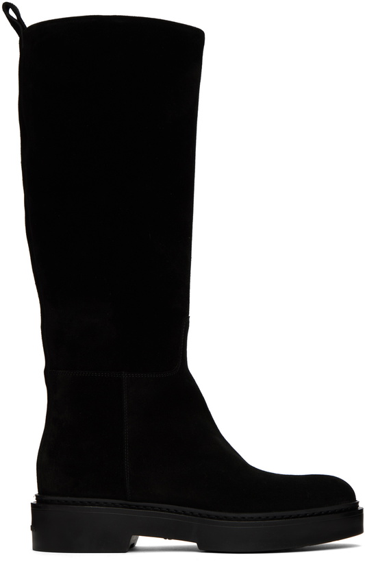 Photo: Santoni Black Suede Boots