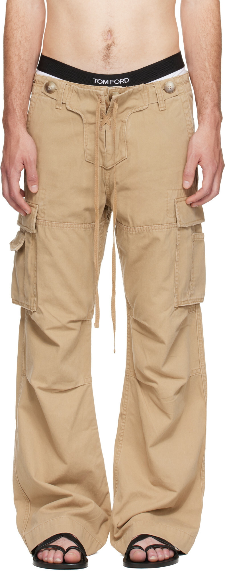Raimundo Langlois Beige Double Fly Cargo Pants
