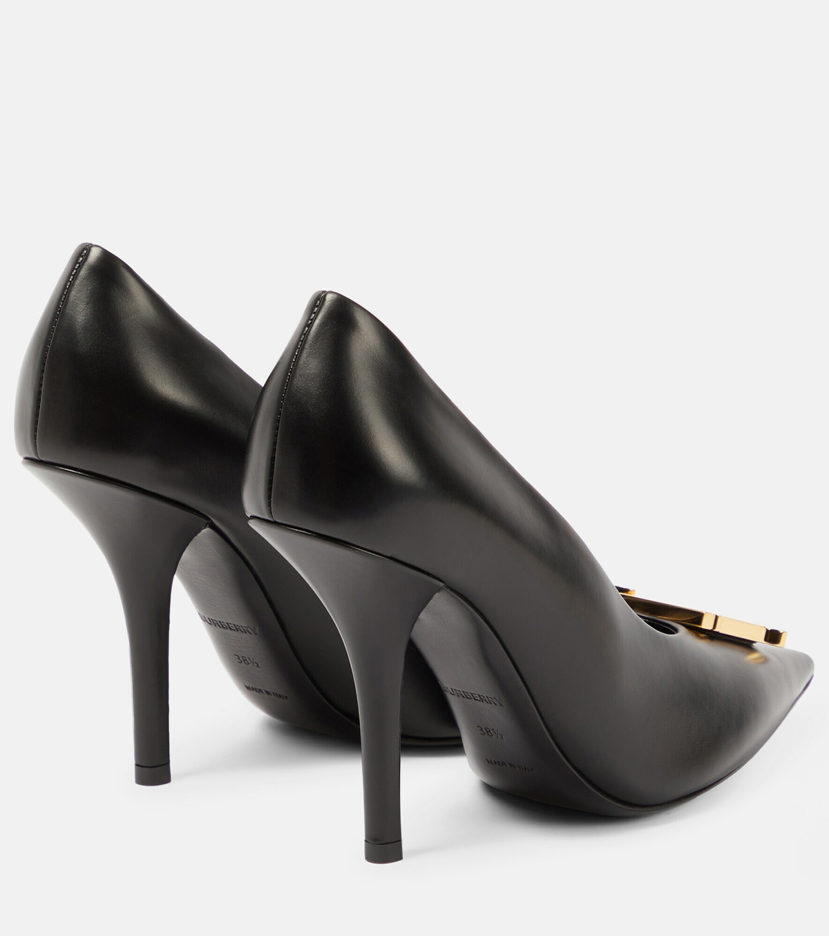 パンプス BURBERRY BLACK LEATHER PUMPS Crystal-embellished suede pumps in black - Burberry | Mytheresa