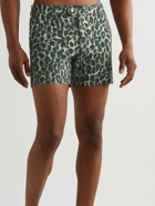 TOM FORD - Slim-Fit Short-Length Leopard-Print Swim Shorts - Blue