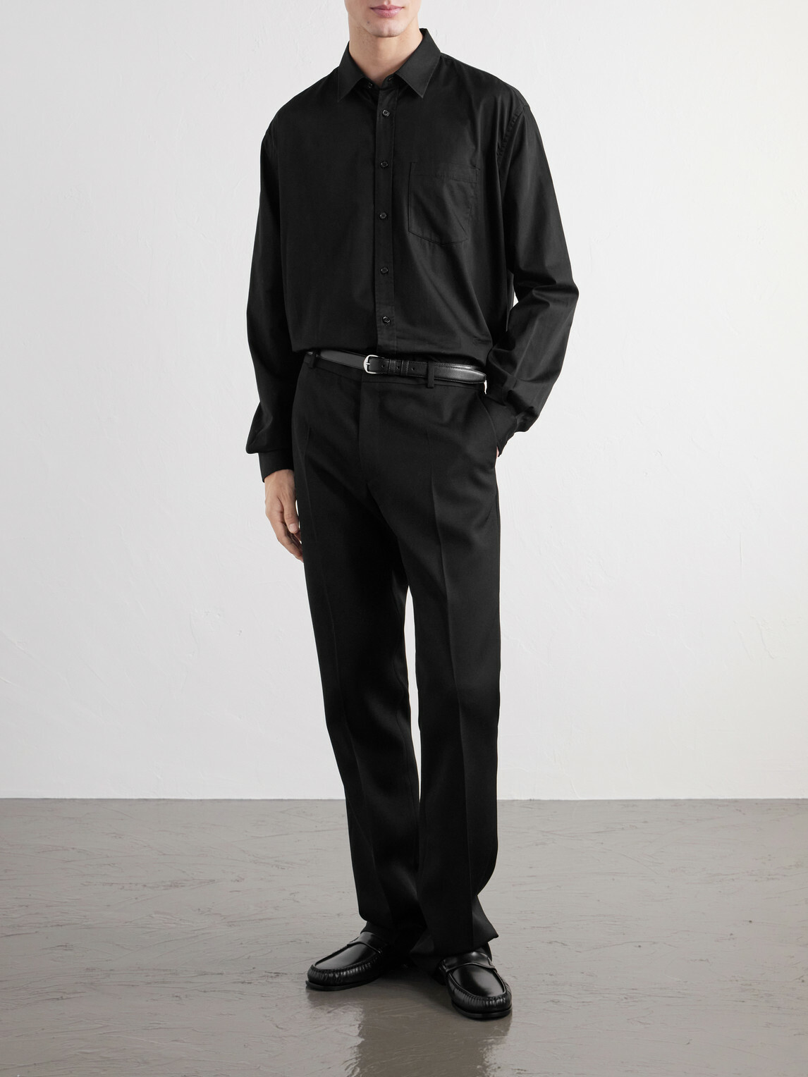TOTEME - Cotton-Poplin Shirt - Black