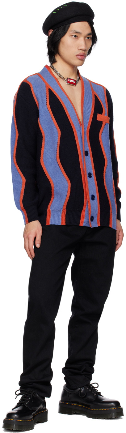 Kenzo Navy Kenzo Paris Wavy Stripe Cardigan Kenzo